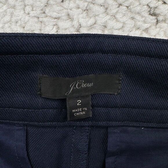 J. Crew Officer Patch Pocket Wide Leg Pant Twill Navy Blue - Picture 7 of 12
